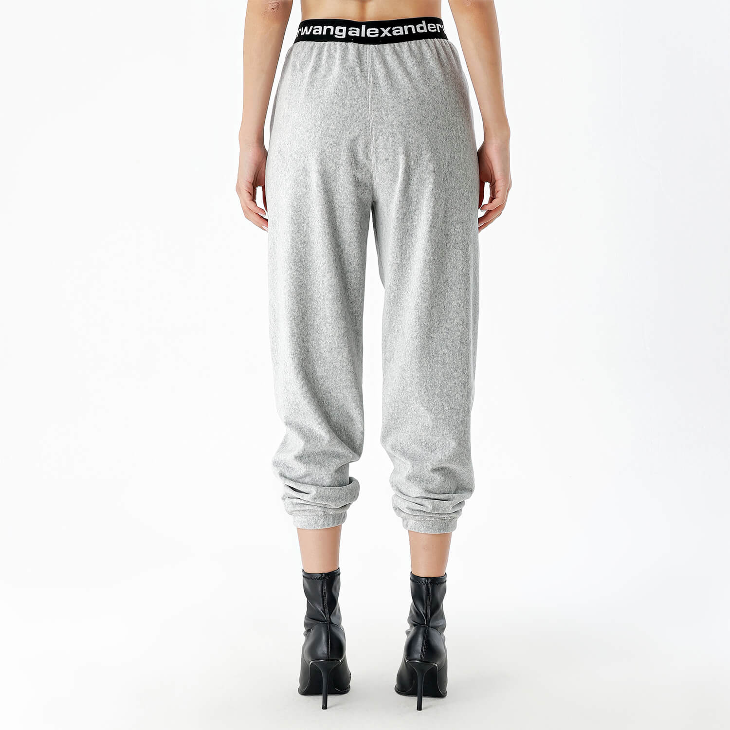 Aleander Wang - Grey Velvet Alexander Wang Logo Band Trackpants